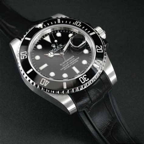 rolex submariner alligator strap|rubber b alligator skin band.